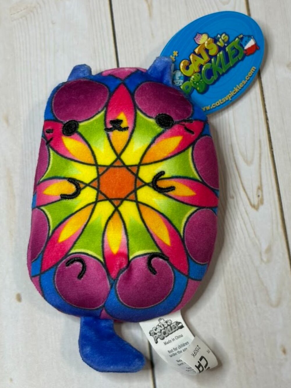 4 for $12 Cats vs Pickles Cat-edral #253 Stained Glass Cat Plush 4" NWT